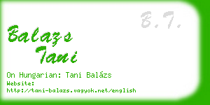 balazs tani business card