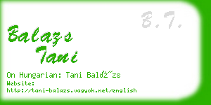 balazs tani business card